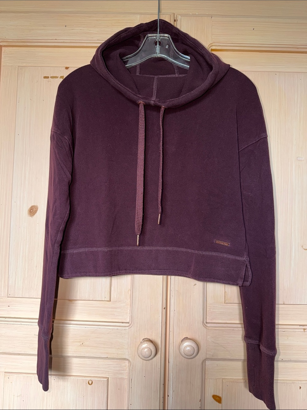 Sweaty Betty plum cropped hoodie